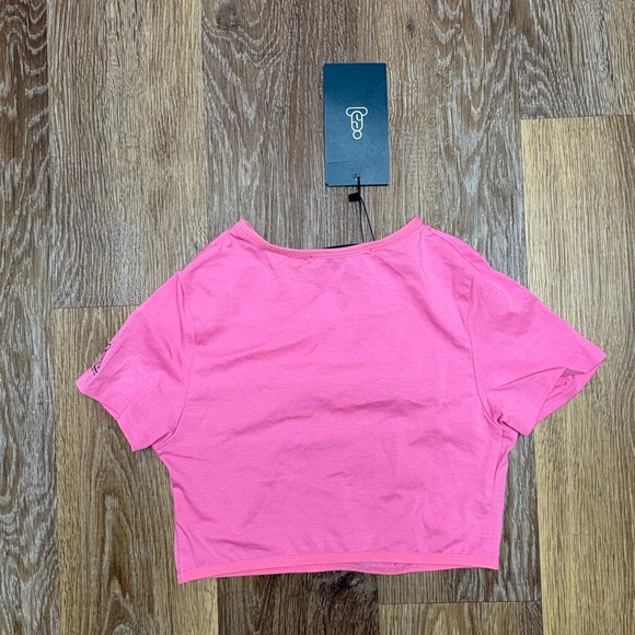 Hot Pink Crop Tee - Women’s Short Sleeve Top - Picture 2 of 6